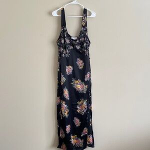 ASOS Black Maxi Dress with Floral Print
